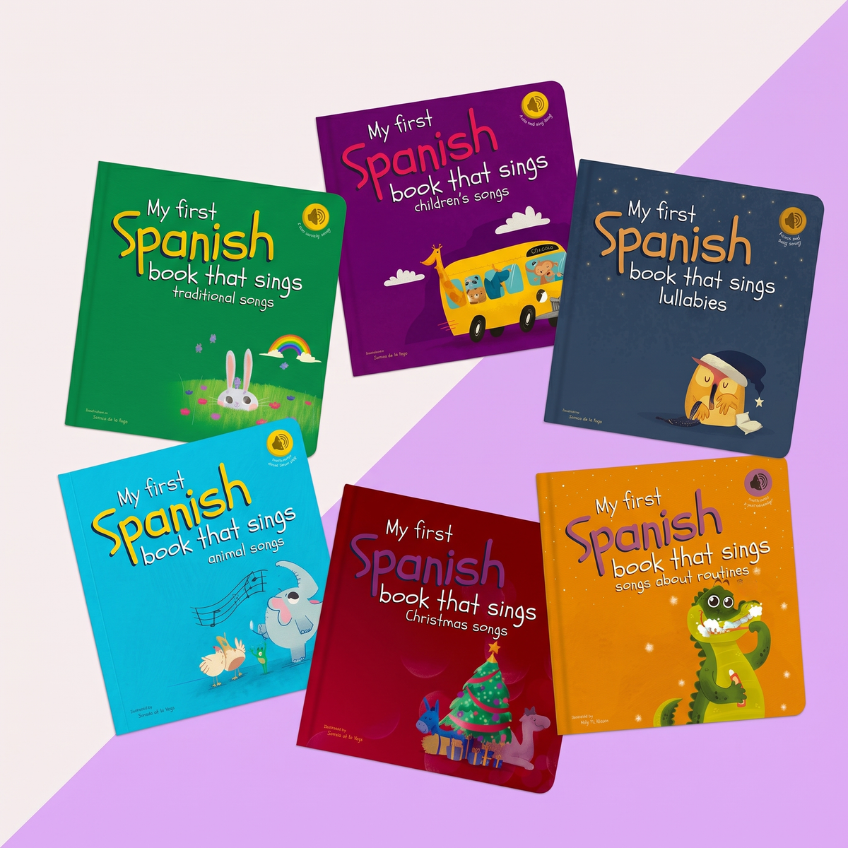 Set of 6 Spanish Books that Sing