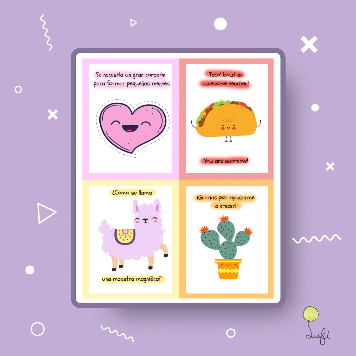 spanish-teacher-appreciation-notes-free-printable-lufi-friends for Free Printable Taco Teacher Appreciation Spanish Teacher Appreciation Notes - FREE PRINTABLE – Lufi & Friends for Free Printable Taco Teacher Appreciation