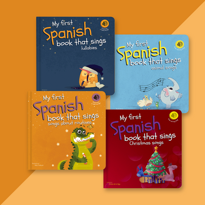 Set of 4 Spanish Books that Sing